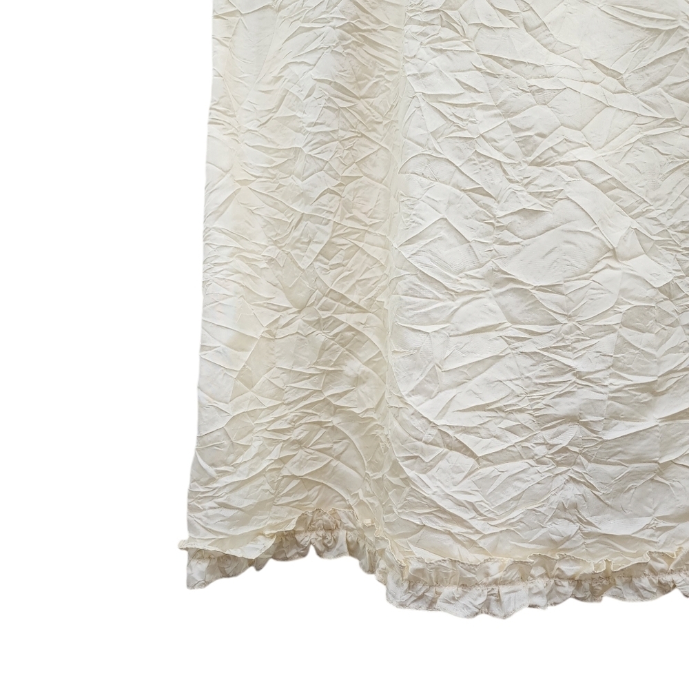 Amy Rigg Women's Vintage Ruffle Hem A-line Tank Crinkle Dress Cream - S - Picture 5 of 6